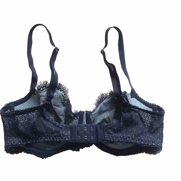 Victoria’s Secret Blue Lace Dream Angels Push Up Without Padding Bra Size 34DD - Picture 2 of 9